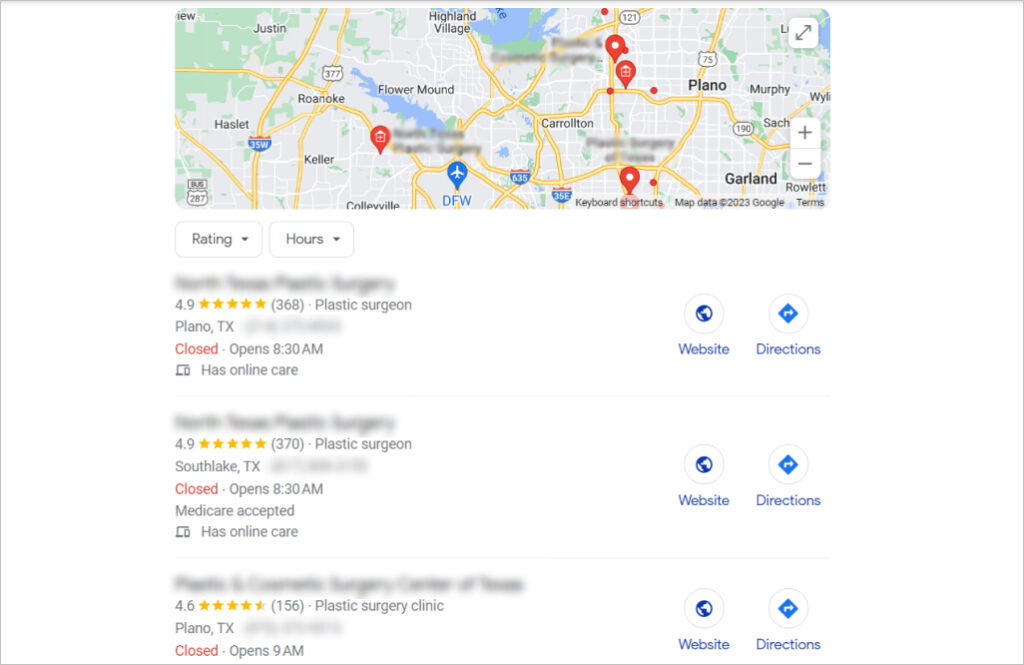 Local SEO for plastic surgeons