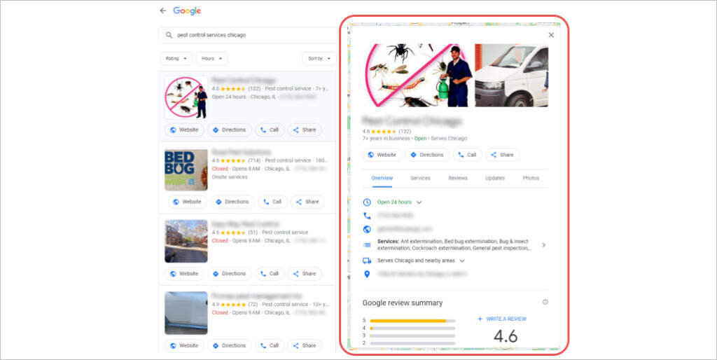 Google My Business for pest control companies