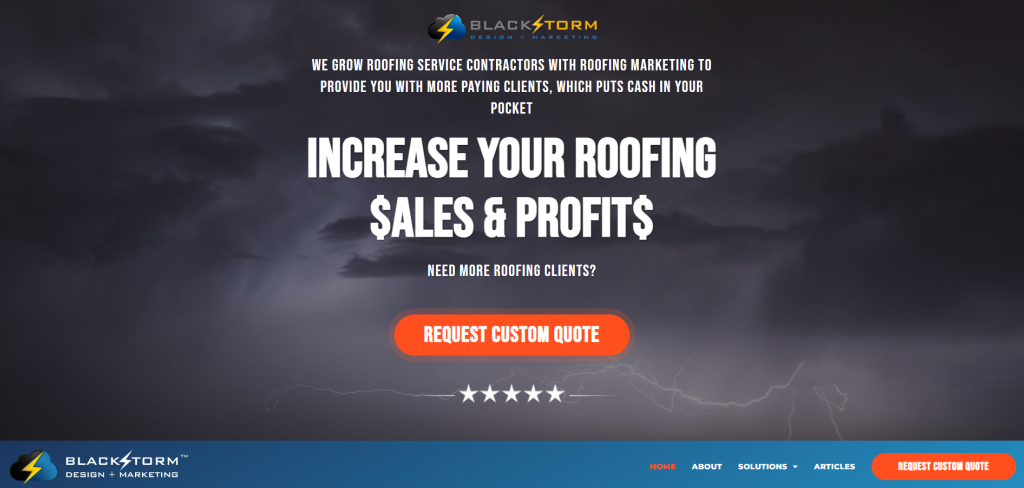 Blackstorm Roofing Marketing screenshot