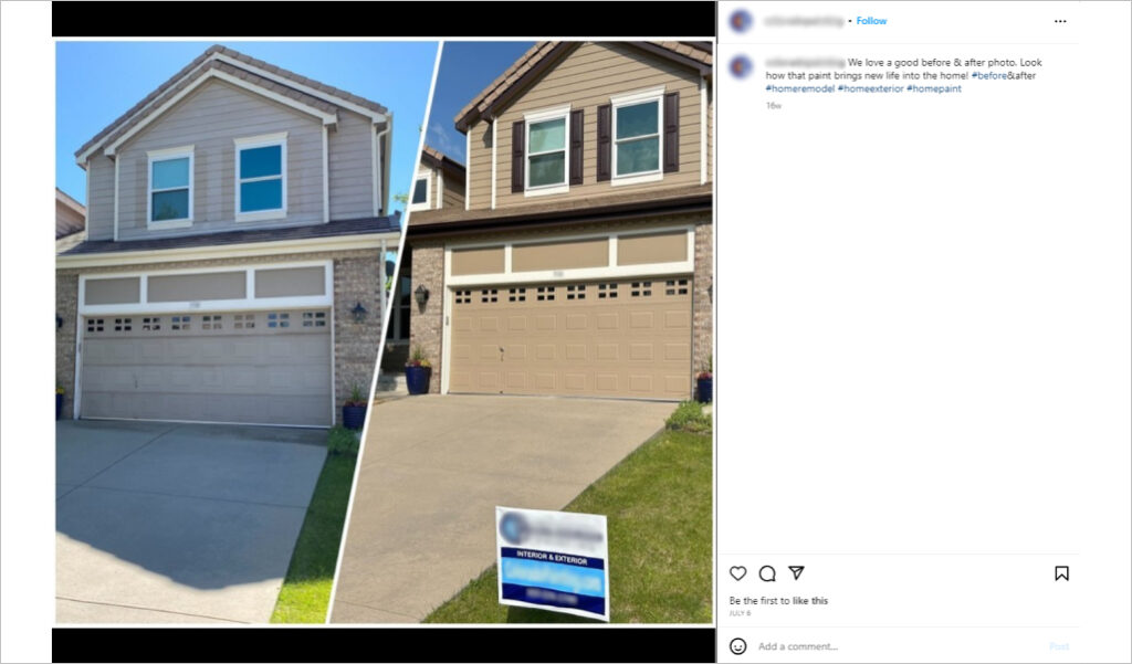 Before/after painting projects