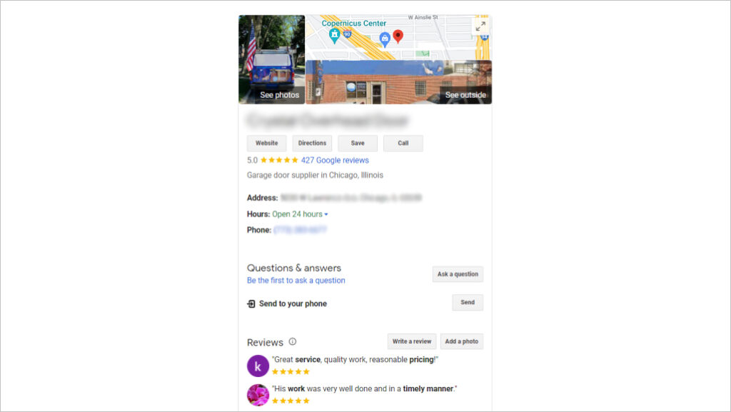 Garage safety door GMB profile