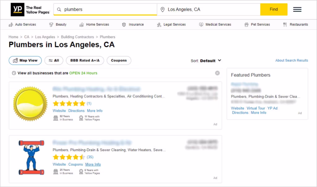 listing it in online directories