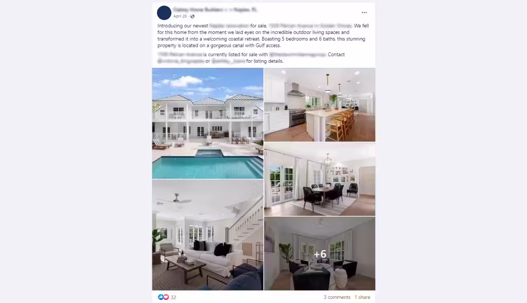 Showcase your projects to your target audience on social media to attract more leads