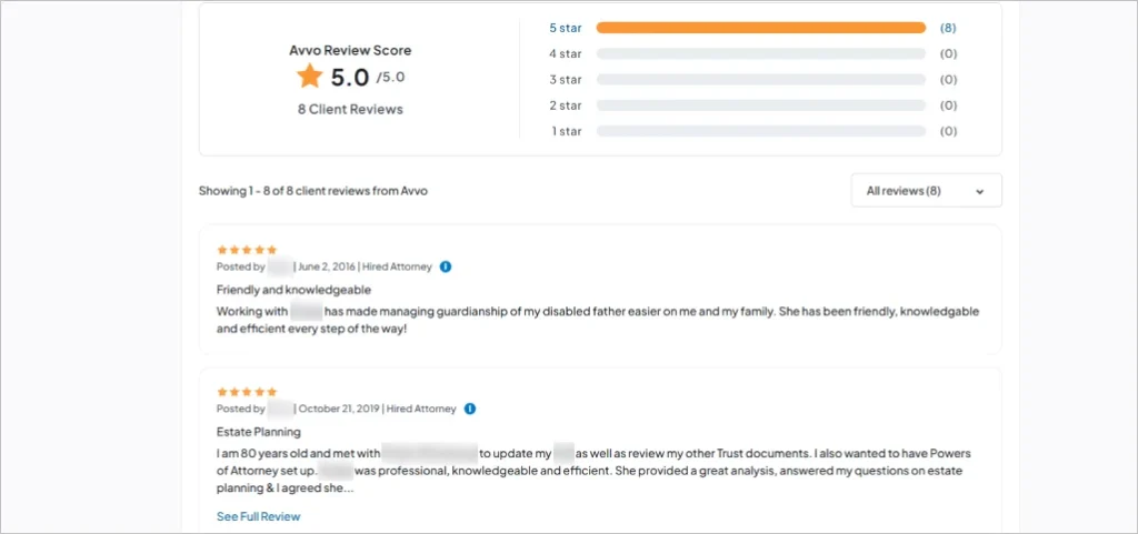 estate planning lawyer reviews